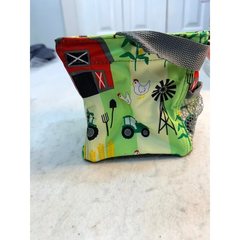Thirty-One Little Carry-All Caddy Farm Fun Print 3401AD270000 Green Barn Chicken